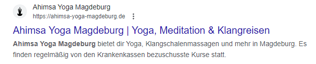 Google-Beschreibung und Titel