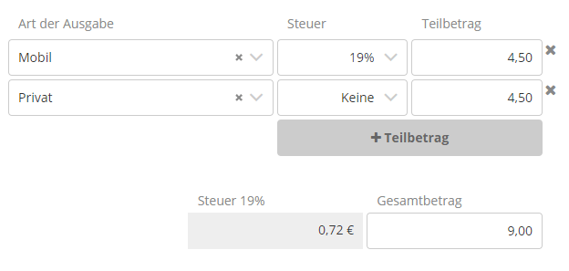 LexOffice - Ausgaben aufteilen